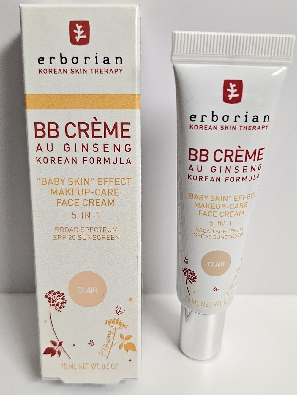 Erborian BB cream Clair Fair Baby Skin 5 in 1 face cream makeup spf20 skincare
